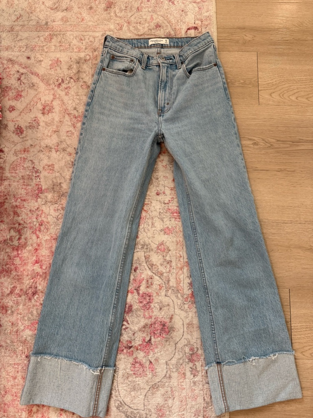 Abercrombie & Fitch Light Blue High-Rise Wide Leg Jeans